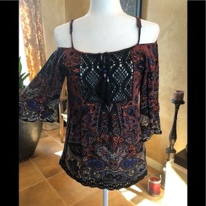 Boho Cold Shoulder Blouse/Top